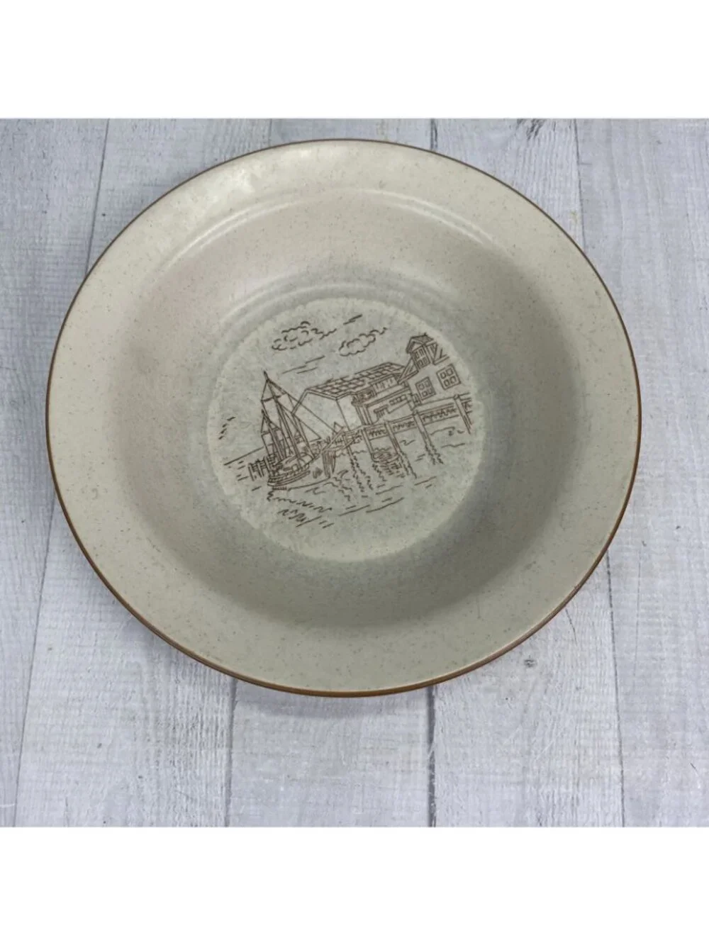 Collection Manoir CXY1 Cabin & Boat Hand Crafted Korea Ceramic Rim Bowls Set 2